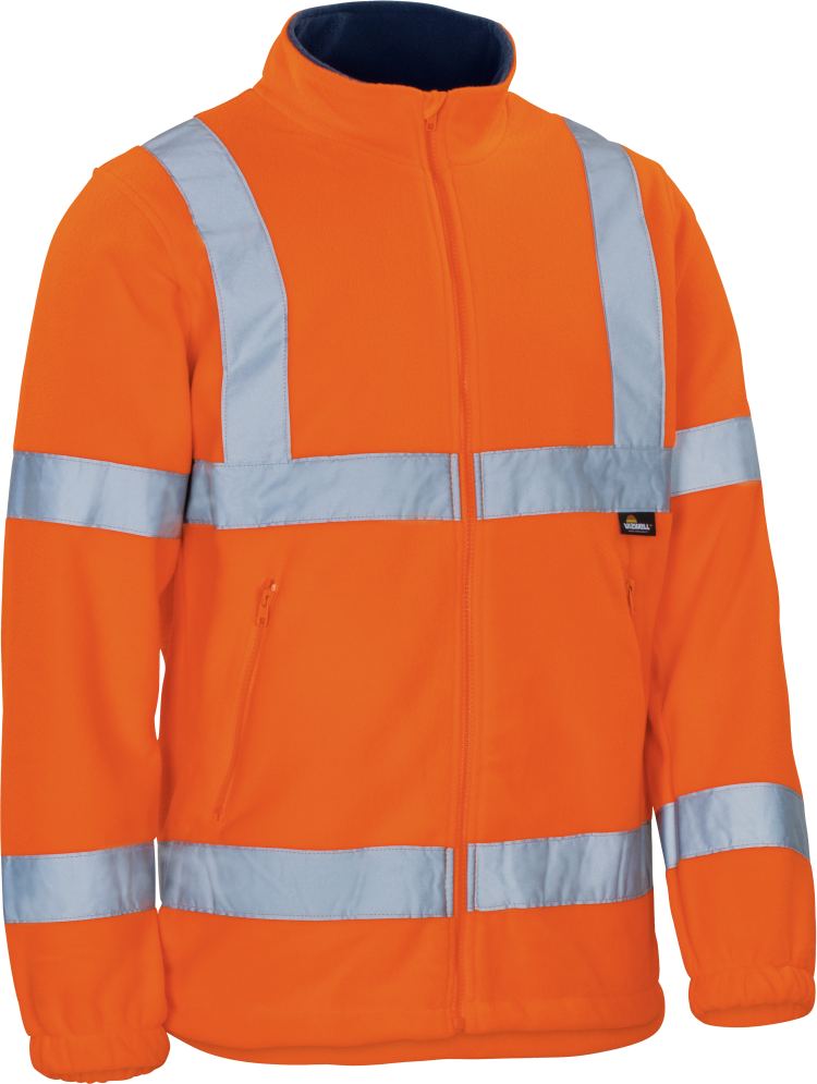 Vizwell Warnschutz Polar Fleecejacke Leuchtorange Vorderseite 2