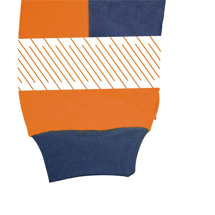 Vizwell Warnschutz Kontrast Innenjacke Leuchtorange Marine Detailansicht 3