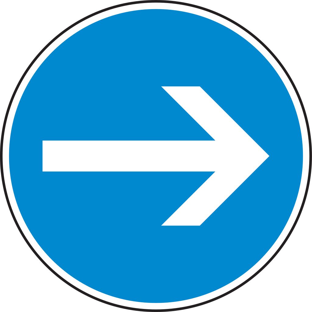 VZ 211 Vorgeschriebene Fahrtrichtung hier rechts