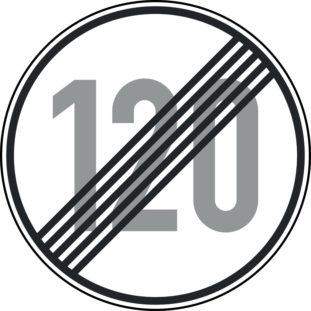 VZ 278-120 Ende der zulässigen Höchstgeschwindigkeit 120