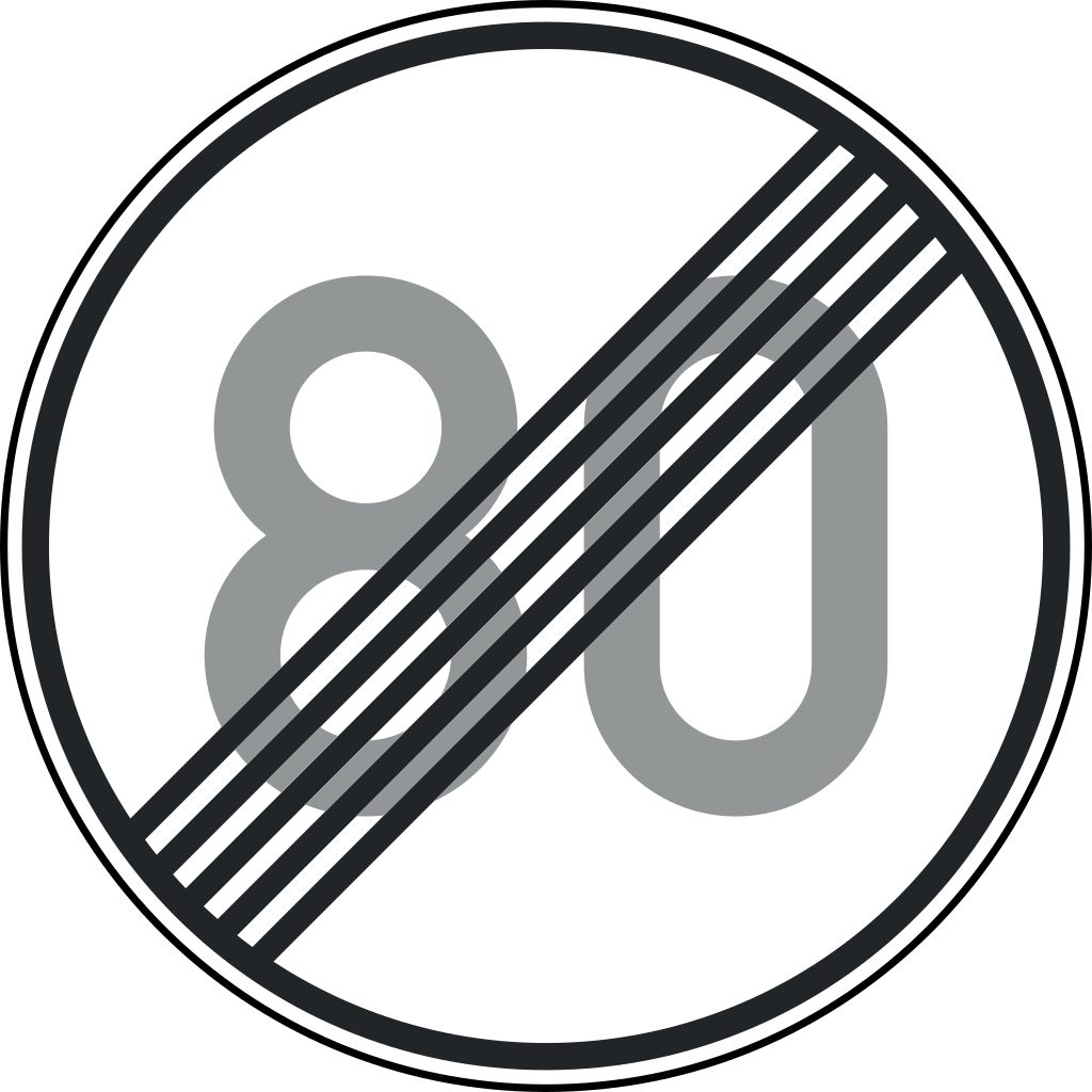 VZ 278-80 Ende der zulässigen Höchstgeschwindigkeit 80