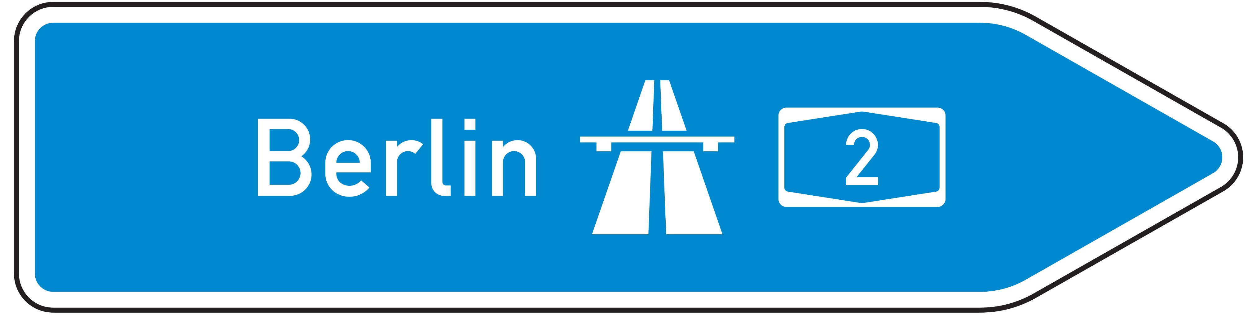 VZ 430-20 Pfeilwegweiser zur Autobahn, rechtsweisend