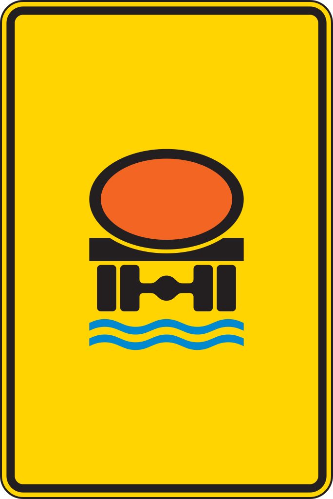 VZ 442-52 Vorwegweiser für Fahrzeuge mit wassergefährdender Ladung (ohne Pfeilsymbol)