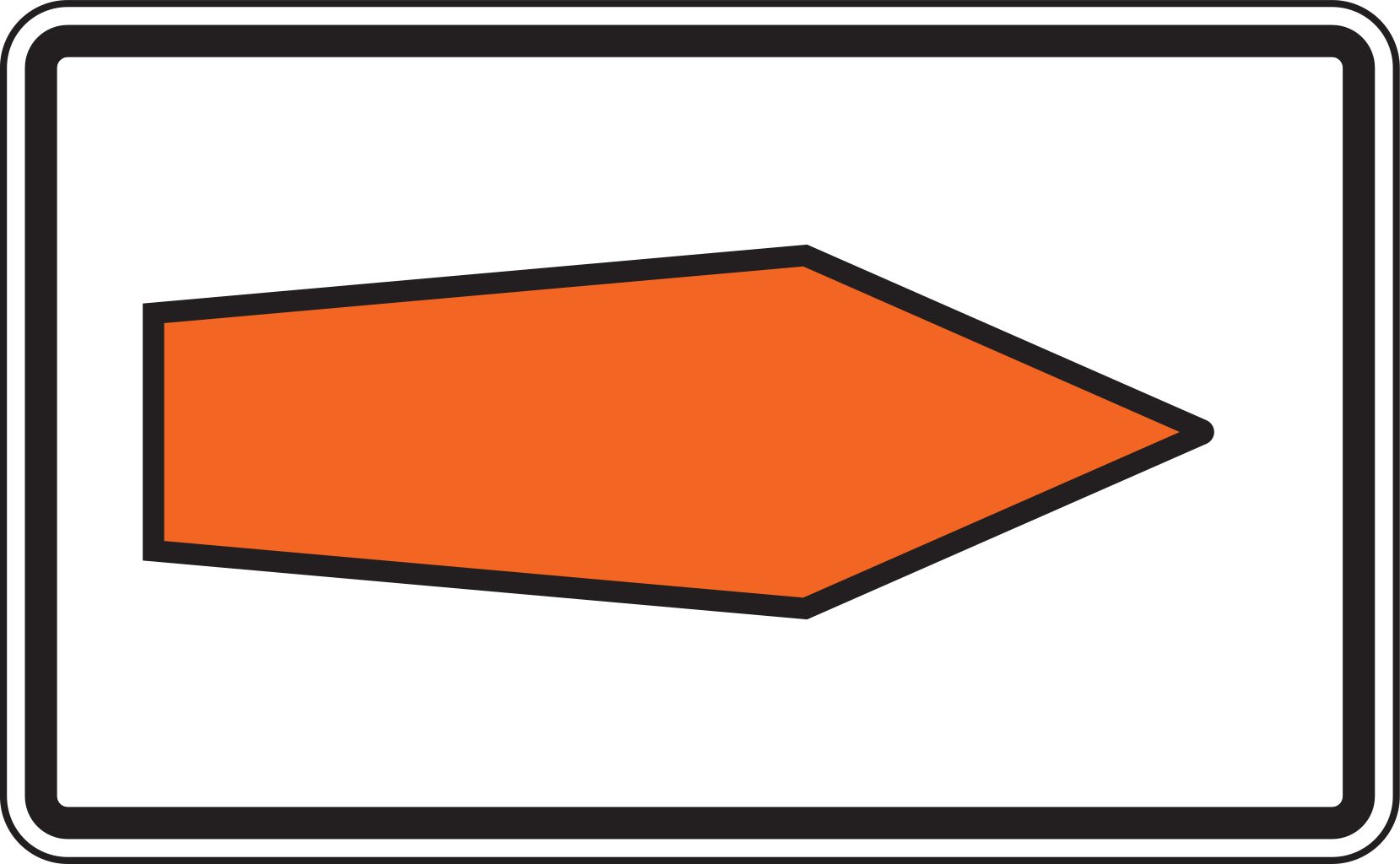 VZ 467.12 Umlenkungspfeil (Streckenempfehlung), rechtsw.
