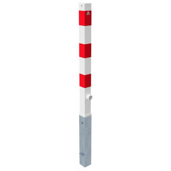 Absperrpfosten 70 x 70 mm, herausnehmbar, zum Einbetonieren mit Bodenhülse