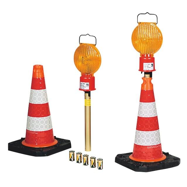 Leitkegel-Blitz-Stab LED (Akkuversion) | zweiseitig, gelb - Bild 3