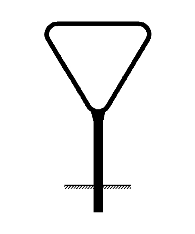 Rohrrahmen für Vorfahrt gewähren-Schild, 1 Standrohr