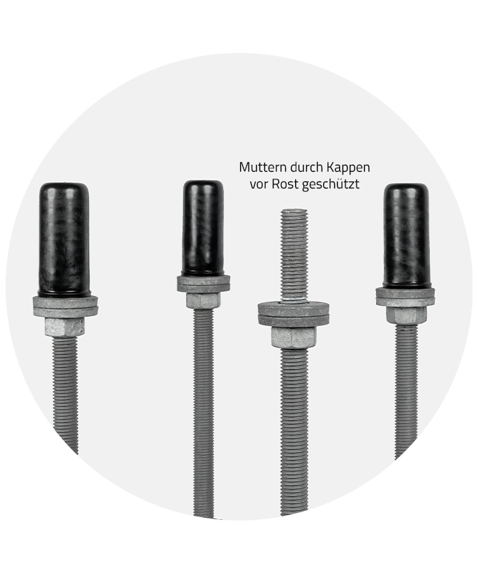 Ankerkorb 4 x M16 feuerverzinkt für Rohre 89–108 mm