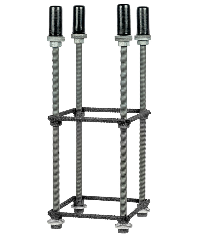 Ankerkorb 4 x M20 für Ø 133–168 mm, feuerverzinkt