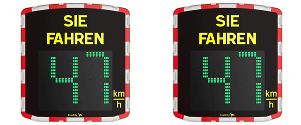 Geschwindigkeitsanzeige EVOLIS Mobility - Anzeigedemonstration