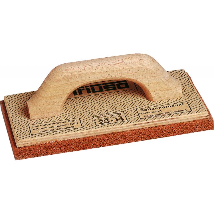 Holz-Reibebrett - mehrschichtig, roter Schwammgummibelag, 18 mm