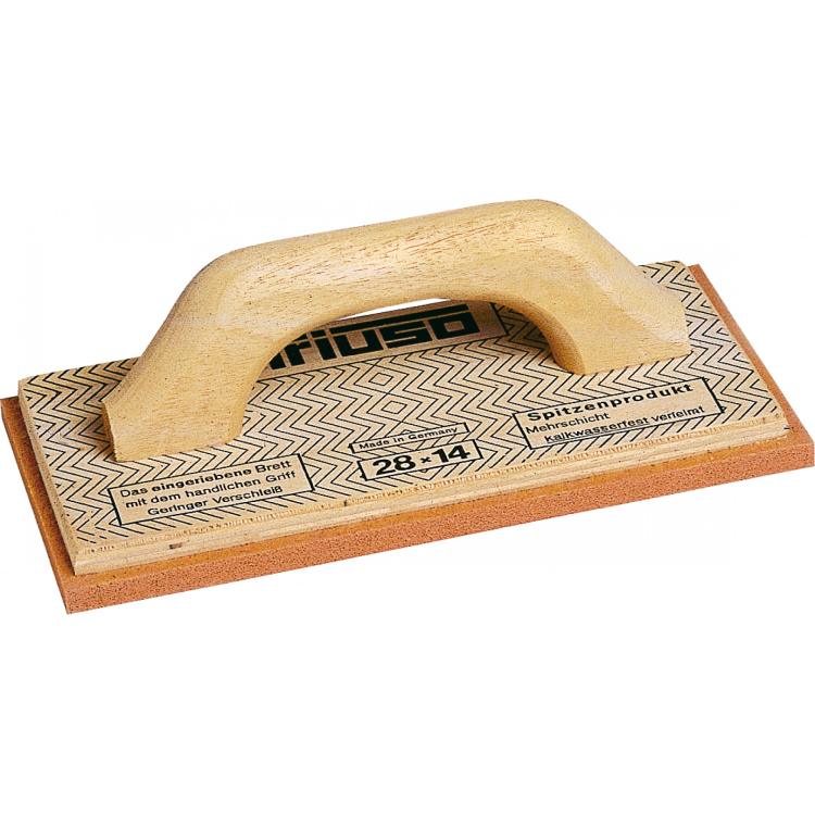 Holz-Reibebrett - mehrschichtig, roter Schwammgummibelag, 9 mm