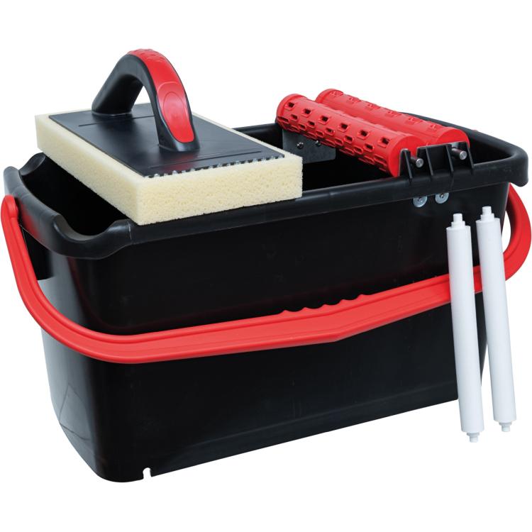 Fliesenleger-Waschset 2-teilig – 23L Wascheimer mit Noppenwaschrollen