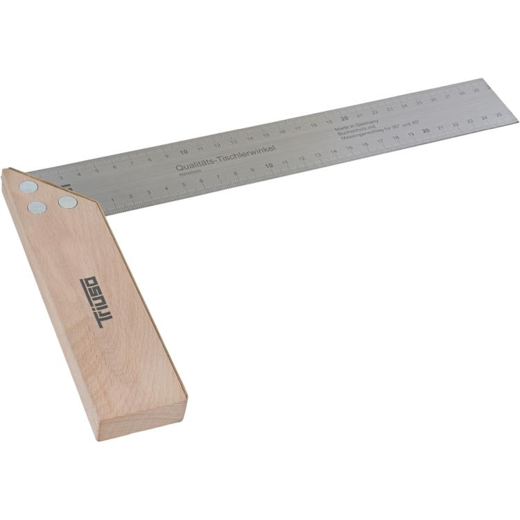 Tischlerwinkel mit Holzschenkel und Messingbeschlag