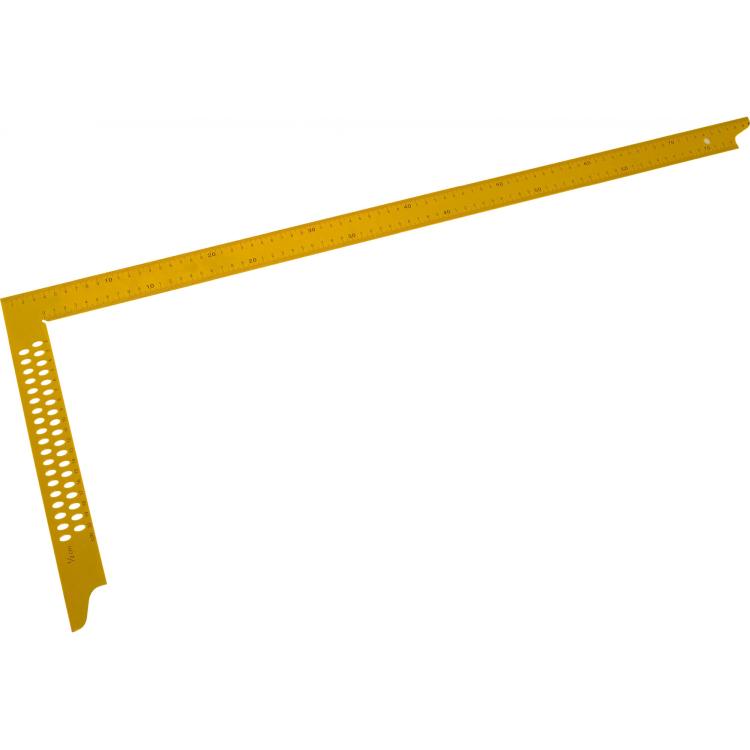 Zimmermannswinkel 800 mm, gelb lackiert, mit Anreißlöchern