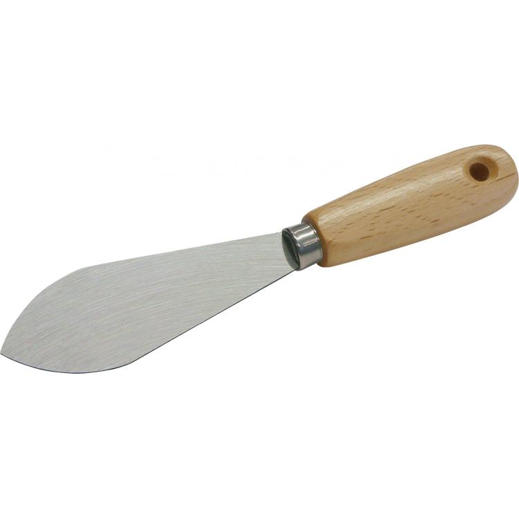 Kittmesser 100 mm – Spitz & feinpoliert mit Holzgriff