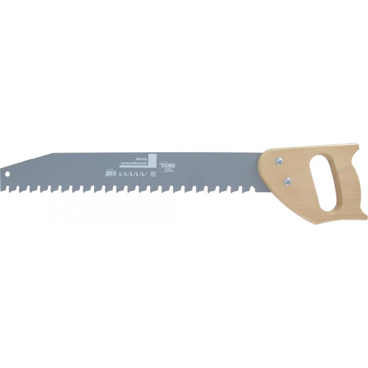 Gasbeton-Handsäge 450 mm – 22 HM-Zähne, Hartholzgriff