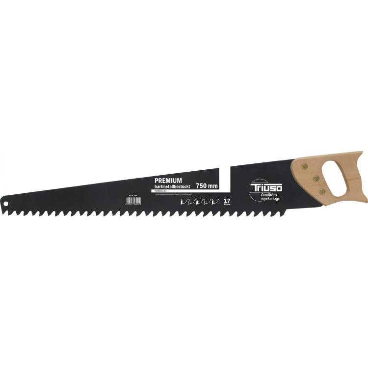 Porenbetonsäge 750 mm – Hartmetall-Zähne, Buchengriff
