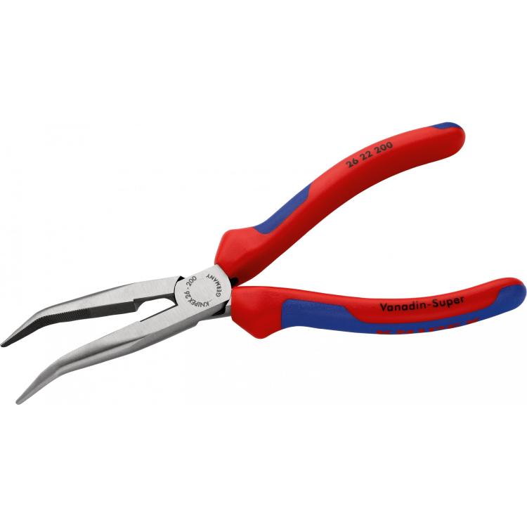 Knipex Flachrundzange abgewinkelt mit Schneide 200 mm 
