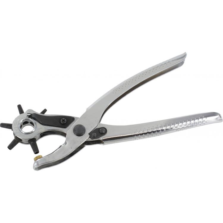 Revolverlochzange – 220 mm, vernickelt, 2–4,5 mm