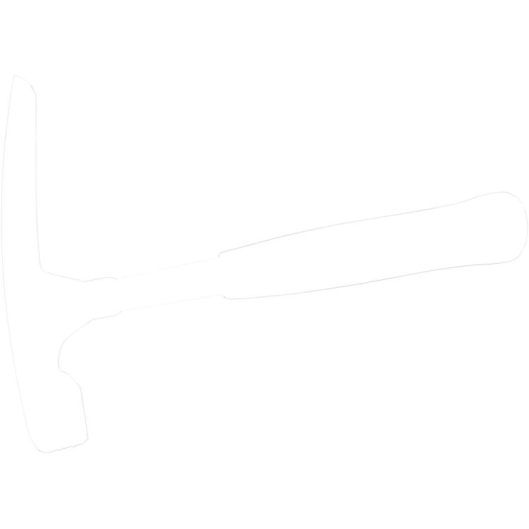 Maurerhammer 600 g – Rheinische Form, Stahlrohrstiel, Spezialgriff