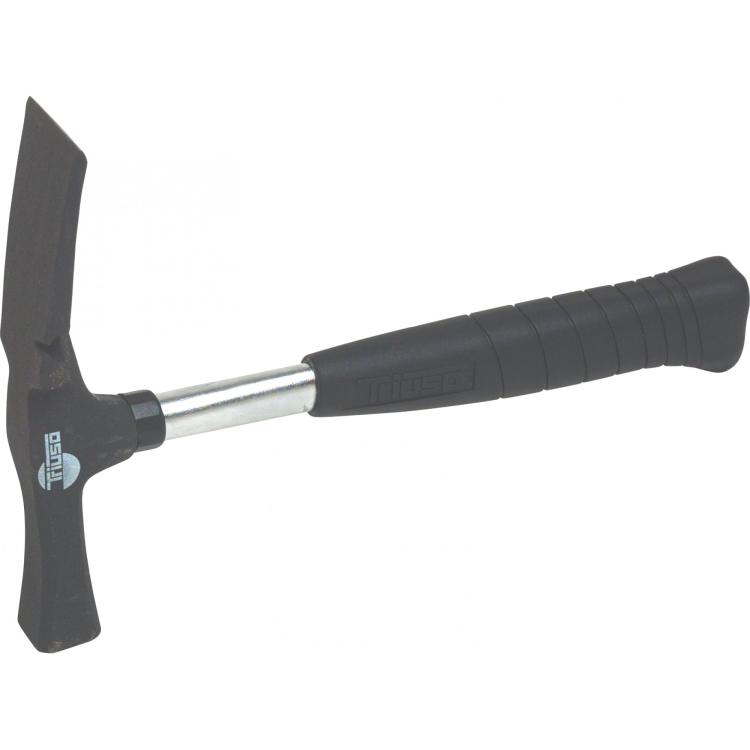 Maurerhammer 600 g – DIN 5108, Stahlrohrstiel, ergonomischer Gummigriff