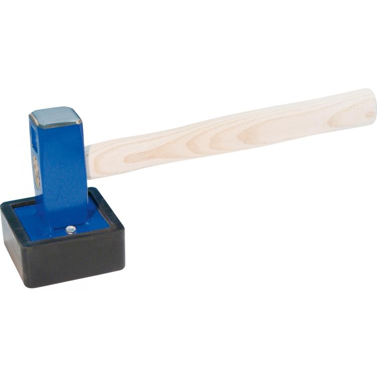 Plattenlegerhammer – Glatter, eckiger Gummiaufsatz, 1500 g