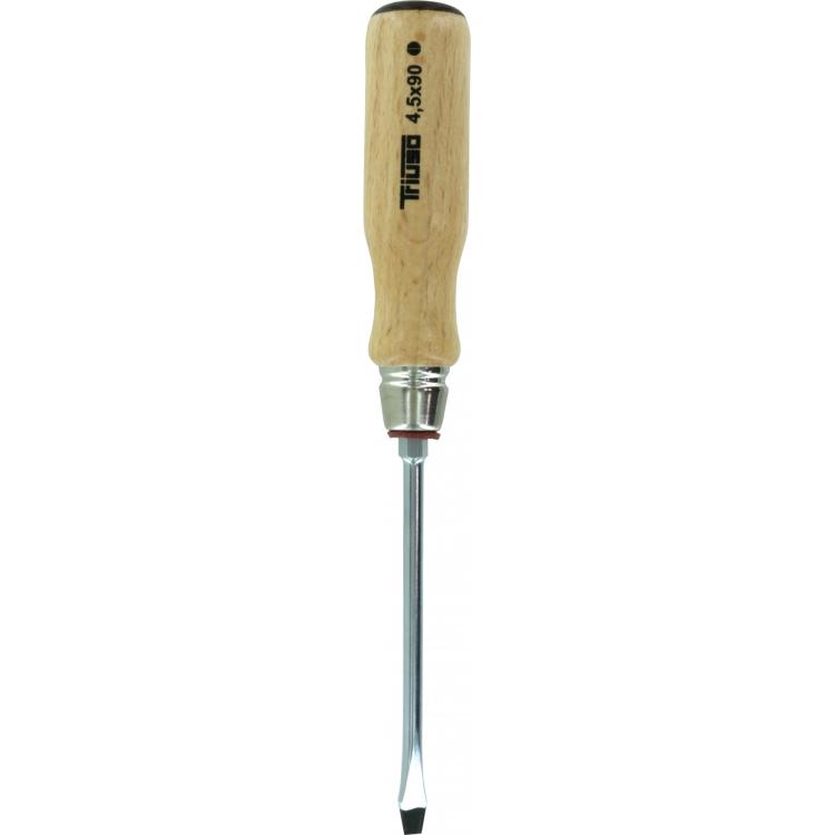 Schlitz Schraubendreher mit Holzheft – Durchgehende Klinge, Lederkappe