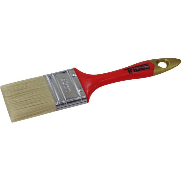 Flachpinsel mit PET-Borsten & Edelstahlzwinge