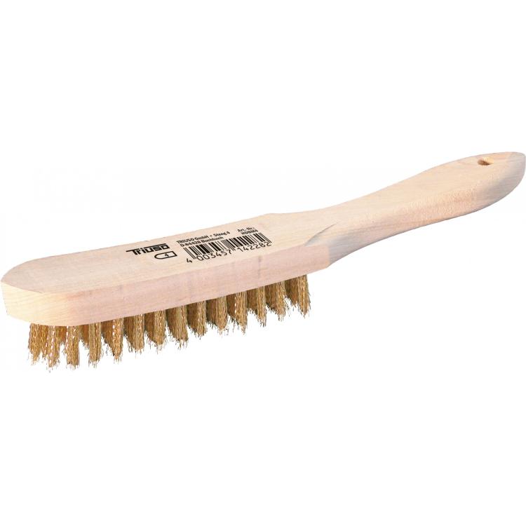 Handdrahtbürste 28 cm vermessingt