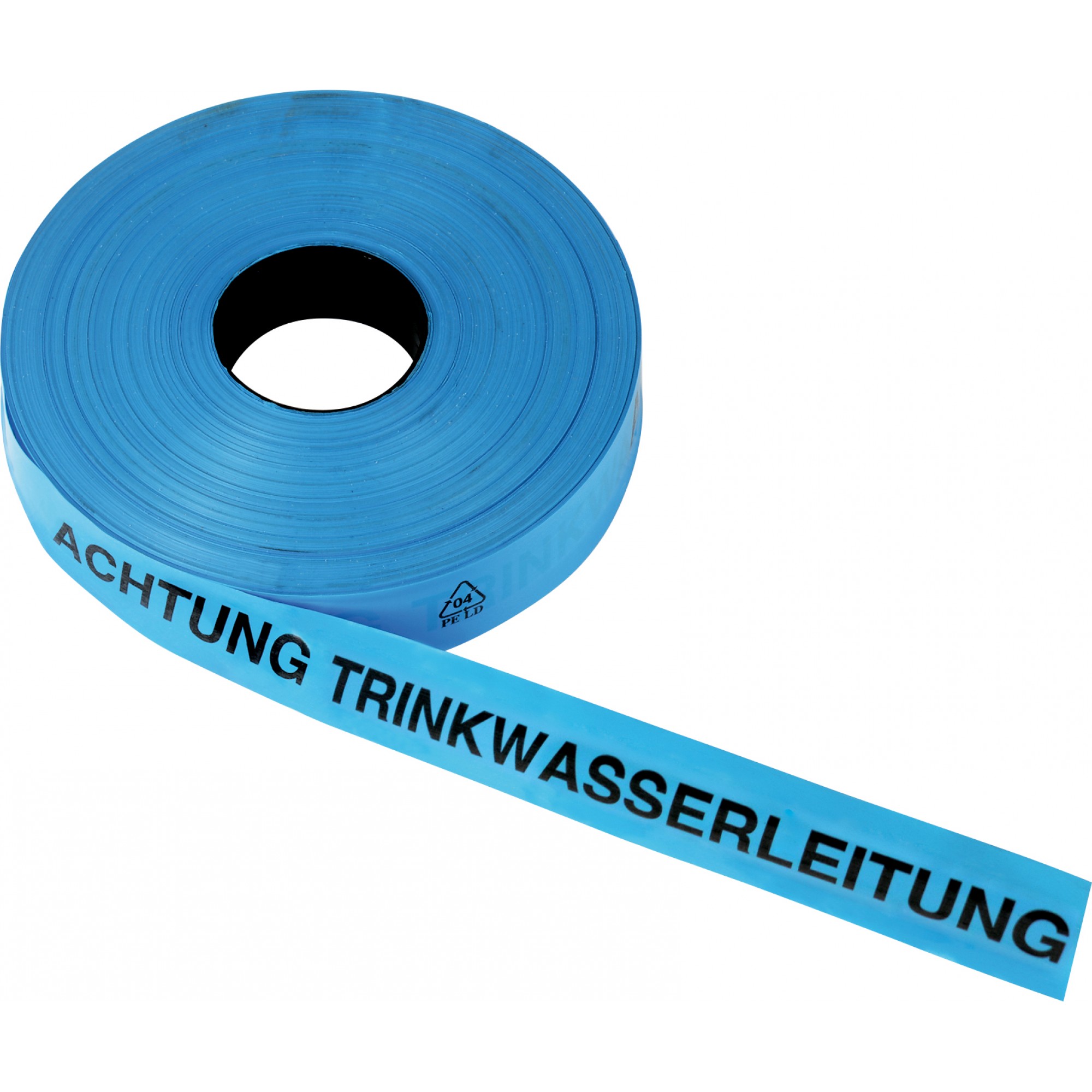 Trassenwarnband 40 mm x 250 m, blau, „ACHTUNG…“ für Wasserleitungen