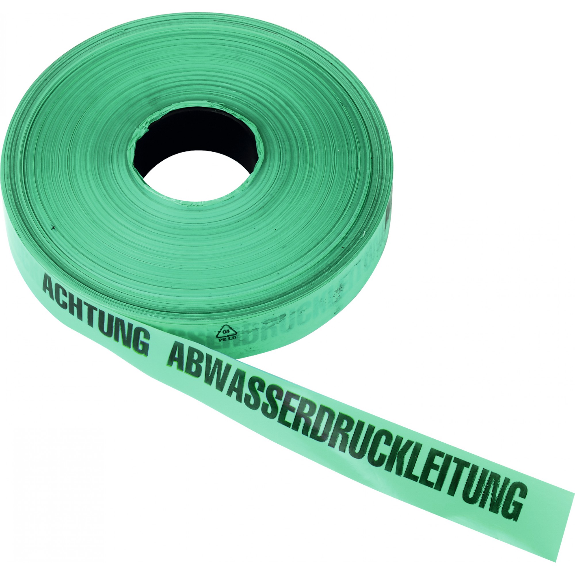 Trassenwarnband 40 mm x 250 m, grün, „ACHTUNG…“ für Abwasserleitungen