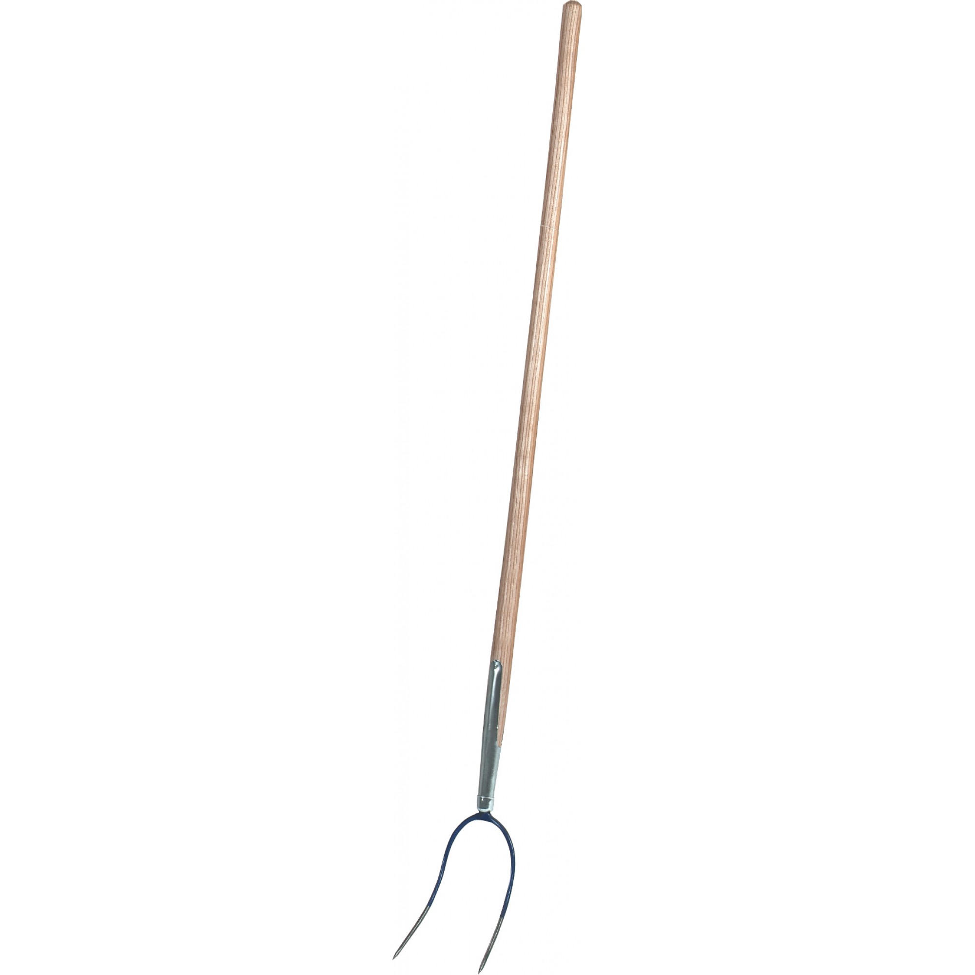 Heugabel/Ballengabel, 2 Zinken, blau lackiert/geschliffen, 135 cm Eschenstiel
